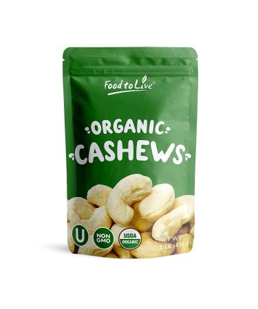Organic Cashew Pieces, 1 Pound - Non-GMO, Kosher, Raw, Vegan, Unsalted, Unroasted, Bulk 1 Pound (Pack of 1)