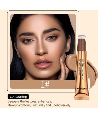 ZARICS Liquid Face Concealer Pen - Smooth Creamy Matte Finish Contour Stick for Body & Face | Waterproof Blendable Makeup with Cushion Applicator - Buy Online on SooperMarket.com