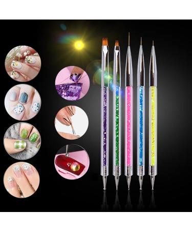 SINEN 5 Pcs Double Ended Nail Design Brushes - Nail Painting Brush Pen Set for Home DIY and Salon - Buy Online on SooperMarket.com