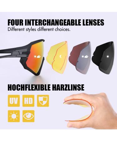 Aeike Polarized Sunglasses - Men's & Women's Bike Glasses with TR90 Frame & 3 Echo Liners - Perfect for Cycling Running & Outdoor Activities - Buy Online on SooperMarket.com