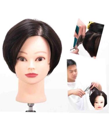 Real Hair Tailor Puppet Female Training Head - 16inch Hair Salon Practice Model for Dyeing & Trimming - Buy Online on SooperMarket.com