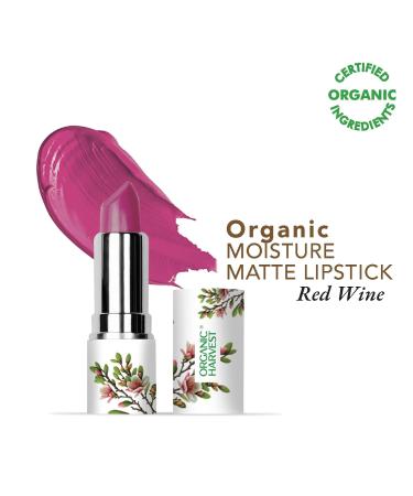 Moisture Matte Lipstick - Red Wine | Long-Lasting Hydrating Organic & Vegan | Creamy Matte Finish | 4gm - Buy Online on SooperMarket.com