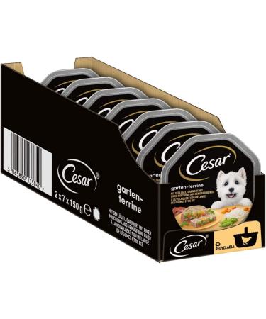 Cesar dog food wet food garden variety with poultry vegetables and rice 14 bowls (14 x 150g) garden variety poultry & vegetables 150 g (14 Pack)