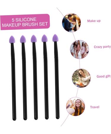 Healeved 5pcs Silicone Eyeshadow Brush Cream Eyeshadow Plastic Handle Simple Applicator Brush Purple - Buy Online on SooperMarket.com