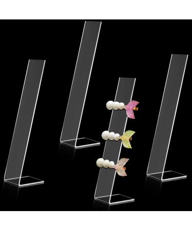 8 Pieces Clear Acrylic Hair Clip Display Stand Barrette Display Stand Holder L-Shaped Hairpin Display Holder Hair Clip Organizer Stand Holder Hair Clip Stand Holder for Teen Girls  Transparent