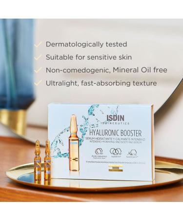 ISDIN Hyaluronic Booster Serum Ampoules - Deep Hydration with Peptide Formula - Buy Online on SooperMarket.com