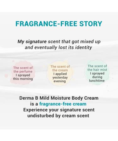 Derma:B Mild Moisture Body Cream - Fragrance Free, 14.54 fl oz (430 ml) | Hydrating & Gentle Formula - Buy Online on SooperMarket.com