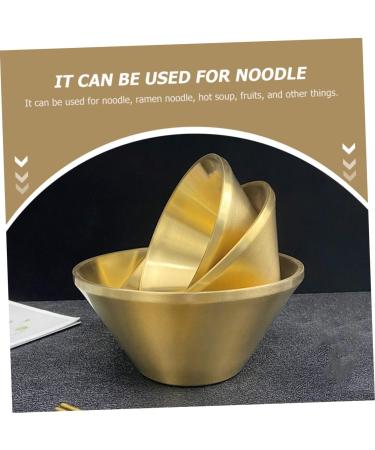 Zerodeko 4pcs Double Layer Insulation Bowl Camping Bowls Noodle Bowl Decorative Soup Bowl Dishes Reusable Ice Cream Bowls Korean Soup Noodles Stainless Steel Bowl Toddler Anti-Scald Pasta 12X12X5.8CMx4pcs Goldenx4pcs - Buy Online on SooperMarket.com