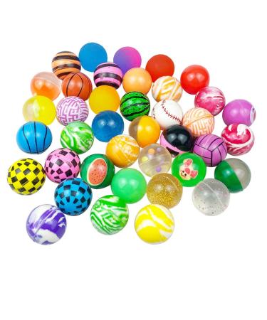Flummis 40PCs flummi 30mm rubber balls rubber ball children flummy large ideal as a souvenir or souvenir for children's birthday (Random Color)