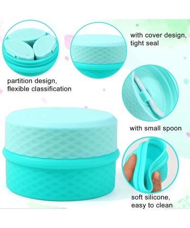 Juome Silicone Travel Containers for Toiletries | Leak-proof Travel Jars for Creams | Travel Essentials Kit for Women (Blue) - Buy Online on SooperMarket.com