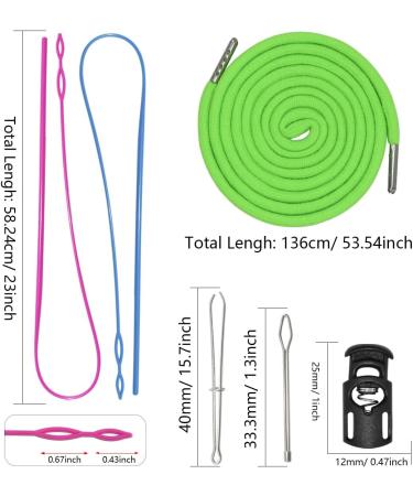 24Pcs 12 Colors Drawstring Replacement Cords with Threaders and Cord Locks - 51 Long - Buy Online on SooperMarket.com