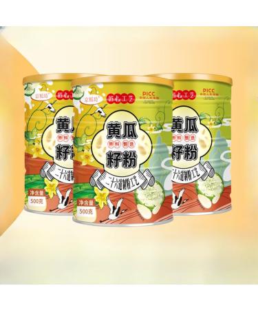 Pure cucumber seed powder soup ready to eat nutritious cereal powder 500g/can delicious fruit and vegetable snacks instant breakfast Congee fast food leisure snacks gift pack (3 cans)
