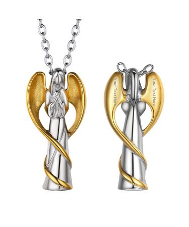 Prosteel urn chain personalized cross/maria/life tree trailer necklace memorial ash pendant with 55cm/50cm chain chain stainless steel/18k gilded memory jewelry accessory 05 gold not personalized