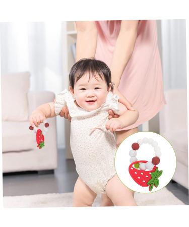 KESYOO 2 Pcs Baby Silicone Slap Bracelet Set - Baby Cartoon Toy Molar Bracelet - Strawberry & Fruit Molar Toy - Chewable & Colorful - Redx2pcs - Buy Online on SooperMarket.com