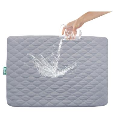 Mattress Protector for Pack n Play Waterproof, Premium Quilted Pack n Play Sheets/Playard Sheet Cover 39" X 27" fits for Baby Foldable and Playard Mattress, Portable Mini Crib, Gray Gray 39x27 Inch (Pack of 1)