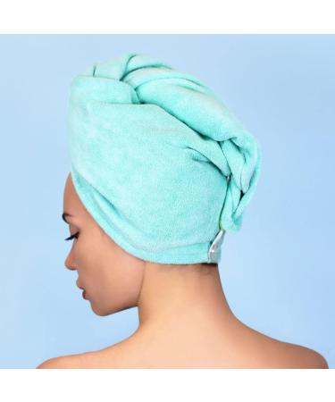 Sleek'e Microfiber Hair Wrap - Ultra Absorbent and Soft Spa-Quality Anti-Frizz Turban Twist Hair Towel Reduces Drying Time by 50% for Healthier Hair (Mint) - Buy Online on SooperMarket.com