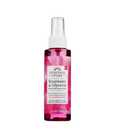 Heritage Store Rosewater & Glycerin Atomizer Mist Sprayer 4 fl oz (120 ml)