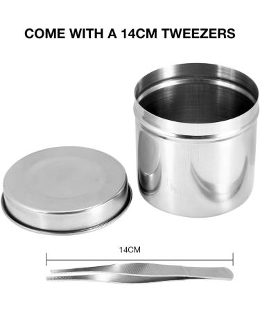 Stainless Steel Disinfection Jar with Tweezers(9cm) - Buy Online on SooperMarket.com