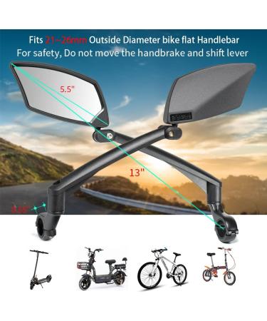 BriskMore Handlebar Bike Mirror - Scratch Resistant Glass Lens - Adjustable & Rotatable Rearview Bicycle Mirror - Silver Lens - Left Side - Buy Online on SooperMarket.com