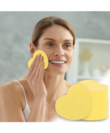 TROONZ Compressed Facial Sponges - Heart Shape Compressed Sponges for Facial Cleansing Face Scrub Sponge for Facial Cleansing Exfoliate Masque Makeup Removal Purple - Buy Online on SooperMarket.com