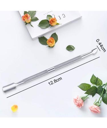 Dual Head Stainless Steel Nail Cuticle Pusher by XCOZU | Professional Nail Cleaner and Trimmer Tool for Gel Polish Removal and Nail Art - Silver - Buy Online on SooperMarket.com