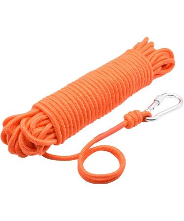 Magnet Fishing Rope with Hooks | Orange Nylon High Strength Cord | 65 Ft, 6mm Diameter - Buy Online on SooperMarket.com