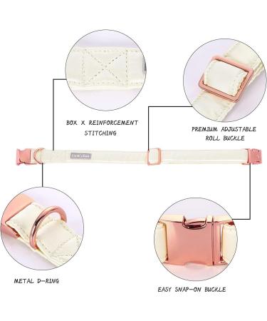 Lionet Paw's White Wedding Dog Collar - Comfortable Silk with Removable Fly for Puppies & Cats | XS (20-30cm) | International Shipping - Buy Online on SooperMarket.com