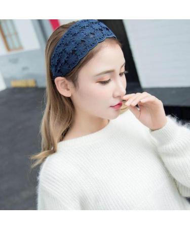 FZBNSRKO 5 Pcs Wide Lace Headband for Women and Girls - Non-Slip Floral Lace Headbands in Random Colors - Buy Online on SooperMarket.com