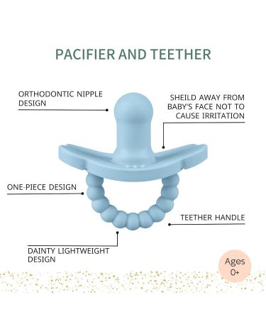 Silicone Baby Pacifier with Collapsible Handle | BPA Free Soother for 6-18 Months Old | 6-Pack Sports Colors - Buy Online on SooperMarket.com