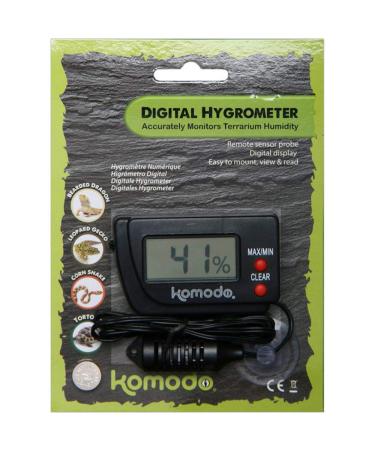 Komodo Digital Hygrometer Digital Hygrometer for Reptile Habitats black|green