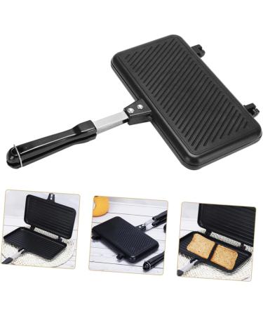 MAGICLULU 2pcs Sandwich Pan Cooking Steak Pan Sandwich Toaster Frying Pan Divided Breakfast Pan Breakfast Sandwich Maker Square Flat Cooking Pan Mini Candy Pans Aluminum Pancake Pan Portable 35.5X24X3CMx2pcs Blackx2pcs - Buy Online on SooperMarket.com