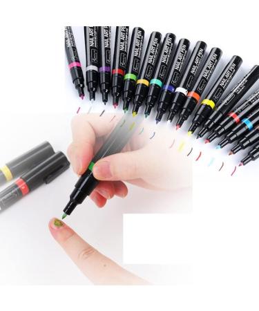 16PCS Nail Art Pen Painting Kit Nail Polish Pens Drawing Dotting Nail Polish Pen 3d Nail Design Beauty Tools For Uv Gel Polish Assorted Colour - Buy Online on SooperMarket.com