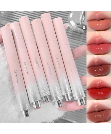 6 Colors Dewy Melting Lipstick High-Shine Glow & Wet Look Glossy Finish Lip Color Vivid Color Gloss Lip Makeup Lip Stain for Women