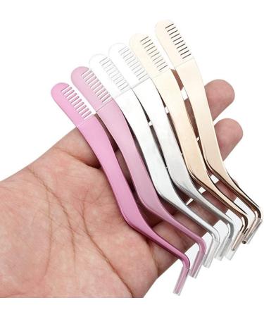 FOMIYES Eyelash Tweezers with Comb Eyelash Tweezers for False Lashes Ergonomic Eyelash Tool Convenient Eyelash Tweezer Eyelash Mascara Pink Miss Stainless Steel Belt Major - Buy Online on SooperMarket.com