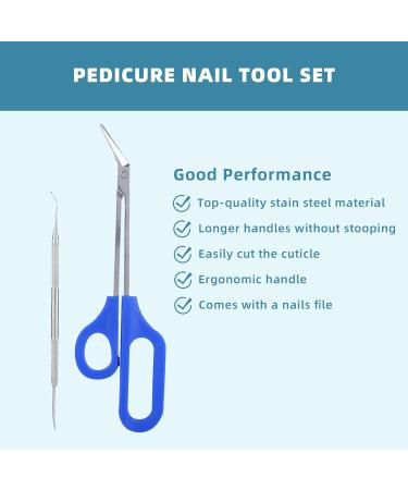 Long Handled Stainless Steel Toenail Clippers for Seniors - Precision Ingrown Toenail Scissors for Thick Toenails - Buy Online on SooperMarket.com