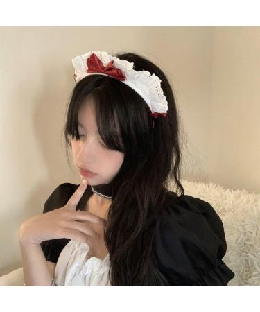 Black Women Girls Lolita Headband Lace Bow Hair Band Maid Anime Cosplay Headwear Ribbon Bowknot Cute Hair Band Party Hair Accessories Women's Fashion Headbands Hair Care - Buy Online on SooperMarket.com