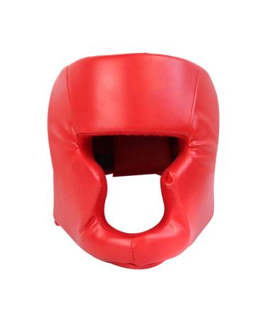 Boxing headgear buffer filling made of cotton adjustable facial protection closed box head protection professional head protection shockproof helmet for boxing red
