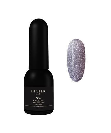 Didier Lab - Premium UV Gel Nail Polish - Brillant No. 06 - Gel Nail Varnish - Nail Art - Long-Lasting High Gloss Wear - Silver Gel Nail Polish - Gel Nails - Glitter Gel Nail Polish - Rich Pigment