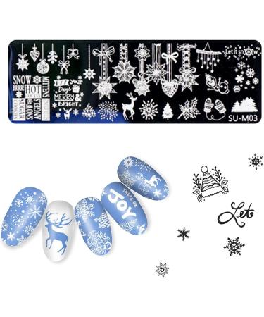 6Pcs Christmas Nail Stamp Plates Set with Various Patterns Snowflake Elk Santa Claus Christmas tree DIY Print Manicure Salon Design Perfect Christmas Nail Decoration for Professional DIY Salon - Buy Online on SooperMarket.com