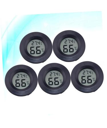 IPLUSMILE 5ST CELSIUS Repticip Terrarium Accessories | Round Moisture & Temperature Display | Glass Minitians for Reptiles | 4.5x1.5cm Black - Buy Online on SooperMarket.com