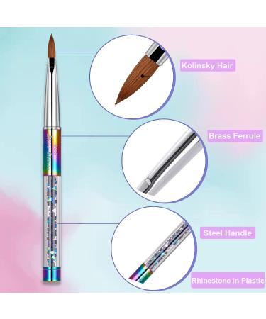 Shine Chance Size 8 Acrylic Nail Brush - 100% Real Kolinsky Art Brush for Acrylic Powder Application - Handmade Manicure Tool for Professional and Beginners - Buy Online on SooperMarket.com