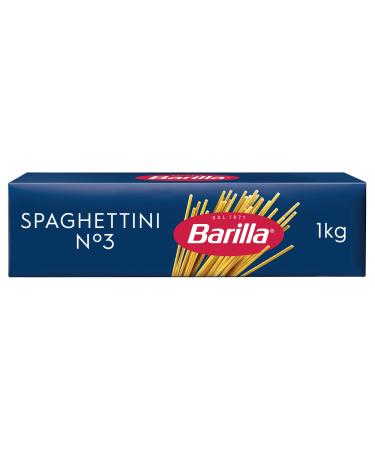 Barilla Pasta Classic Spaghettini n.3 made from high-quality durum wheat always al dente (1 x 1 kg) Penne 1 kg (1 pack)