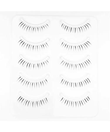 DAODER Bottom Lashes Lower False Eyelashes Natural Wispy Eye Lashes Set Pack Under Lashes Clear Band Fake Eyelashes 5 Pairs 6mm (Bottom Lashes Daring)