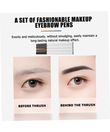 BELLIFFY 4pcs Four Forked Eyebrow Pencil Cosmetic Women Eyebrow Pencils Eyebrow Pencil Brown Make up Kit Abs - Buy Online on SooperMarket.com