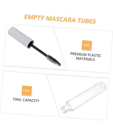 PLAFOPE 10pcs Eyelash Tube Eyelash Mascara Eyelash Brush Tubes Clear Mascara Tube Cosmetic White Plastic - Buy Online on SooperMarket.com