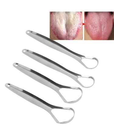 Stainless Steel Adult Tongue Scraper Set - Portable Reusable Fresh Breath Cleaner (2pcs, S) - Buy Online on SooperMarket.com