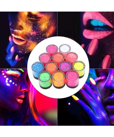 Fluorescent Powder Set - 12 Colors Glow in the Dark Nail Art & Party Decoration | DIY Phosphorus Manicure Accessories for Halloween - Buy Online on SooperMarket.com