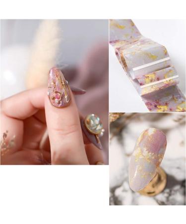 ISAKEN 10 Rolls Marble Series Nail Foils Nail Art Transfer Stickers Nail Glitter Foil Transfer Wraps Psychedelic Sky Transfer Adhesive Glitters DIY Nail Decoration - Buy Online on SooperMarket.com