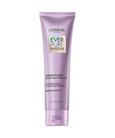 L Or al Paris Blow Dry Primer for 48 HR Frizz Control Sulfate Free EverPure 5.1 fl oz Rose 5.1 Fl Oz (Pack of 1)