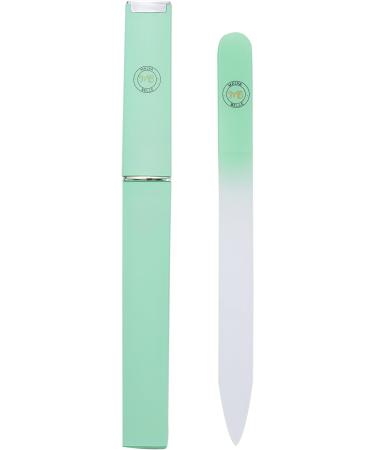 Malva Belle Crystal Glass Nail File - Professional Salon Filing Tool for Natural Nails, Double Sided Tempered Glass, Long Lasting - Pastel Green 2mm - Buy Online on SooperMarket.com